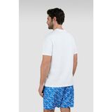 Paul & Shark Erkek Kısa Kollu Bisiklet Yaka Üç Balık Desenli Beyaz T-Shirt 25411005-108 - M