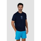 Paul & Shark Erkek Kısa Kollu Bisiklet Yaka Üç Balık Desenli Lacivert T-Shirt 25411005-013 - XL