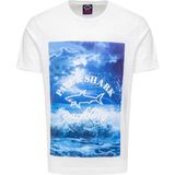 Paul & Shark Erkek Marka Logo Detaylı Regular Fit Kısa Kollu Beyaz T-Shirt E20P1092-010 - 2XL
