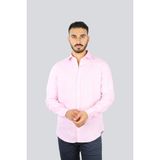 Paul & Shark Erkek Normal Kalıp %100 Keten Düz Uzun Kollu Pembe Gömlek 25413006CF-133 - 39