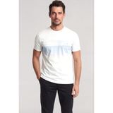 Paul & Shark Erkek Normal Kalıp Yuvarlak Yakalı Logo Desenli Pamuklu Kısa Kollu Beyaz T-Shirt 26411053-108
