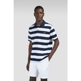 Paul & Shark Erkek Normal Kesim Çizgili Logo Işlemeli Pamuklu Kısa Kollu Lacivert-Beyaz Polo Yaka T-Shirt 99311002A-139 - 3XL