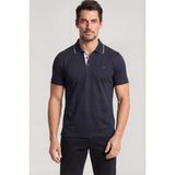 Paul & Shark Erkek Normal Kesim Metalik Logo Detaylı Pamuklu Kısa Kollu Lacivert Polo Yaka T-Shirt 26411232SM-013
