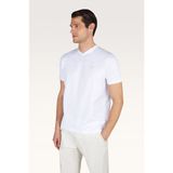 Paul & Shark Erkek Normal Kesim V Yaka %100 Pamuklu Metalik Logo Detaylı Kısa Kollu Beyaz-Altın T-Shirt 26411019A-10E - 3XL
