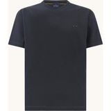 Paul & Shark Erkek Normal Kesim V Yaka %100 Pamuklu Metalik Logo Detaylı Kısa Kollu Lacivert-Gold T-Shirt 26411019-50E - 2XL