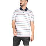 Paul & Shark Erkek Pamuklu Regular Fit Çizgili Kısa Kollu Beyaz Polo Yaka T-Shirt 23411323-256