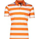 Paul & Shark Erkek Pamuklu Regular Fit Çizgili Kısa Kollu Beyaz-Turuncu Polo Yaka T-Shirt 23411231A-146 - 4XL