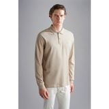 Paul & Shark Erkek Pamuklu Uzun Kollu Günlük Bej Polo Yaka T-Shirt 14311717-128