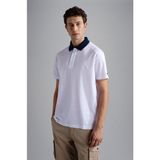 Paul & Shark Erkek Polo Yaka Düğme Kapamalı Kısa Kollu Beyaz Polo Yaka T-Shirt 24411261-010 - 2XL