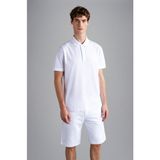 Paul & Shark Erkek Polo Yaka Düğme Kapamalı Kısa Kollu Beyaz Polo Yaka T-Shirt 24411322-010 - 2XL