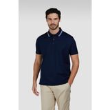 Paul & Shark Erkek Polo Yaka Kısa Kollu Yaka Kısmı Çizgi Desenli Lacivert Polo Yaka T-Shirt 25411203-013 - 2XL