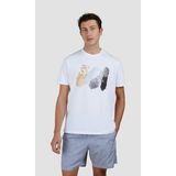 Paul & Shark Erkek Regular Fit Baskılı Yuvarlak Yaka Pamuklu Kısa Kollu Beyaz T-Shirt 25411094-010