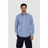 Paul & Shark Erkek Regular Fit Çizgi Desenli Uzun Kollu Lacivert-Beyaz Gömlek 25413032CF-V90 - 40