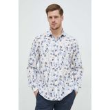 Paul & Shark Erkek Regular Fit Desenli Uzun Kol Bej Gömlek 23413086J-101 - 40