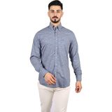 Paul & Shark Erkek Regular Fit Desenli Uzun Kol Lacivert-Beyaz Gömlek 21413444-001 - 43