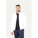 Paul & Shark Erkek Regular Fit Dik Yaka Fermuar Kapamalı Sırtı Yüzgeç Detaylı Beyaz Ceket 25412656-010 - XL