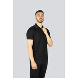 Paul & Shark Erkek Regular Fit Ince Pike Pamuklu Kısa Kollu Siyah Polo Yaka T-Shirt 25411236-11D - XL
