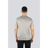 Paul & Shark Erkek Regular Fit Kare Desenli Yuvarlak Yakalı Kısa Kollu Bej T-Shirt 25411038-266 - XL