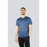 Paul & Shark Erkek Regular Fit Kare Desenli Yuvarlak Yakalı Kısa Kollu Mavi T-Shirt 25411038-264 - 2XL