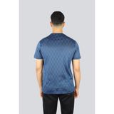 Paul & Shark Erkek Regular Fit Kare Desenli Yuvarlak Yakalı Kısa Kollu Mavi T-Shirt 25411038-264 - XL