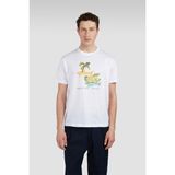 Paul & Shark Erkek Regular Fit Pamuklu Desenli Yuvarlak Yaka Kısa Kollu Beyaz T-Shirt 25411067-010