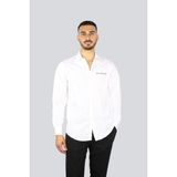 Paul & Shark Erkek Regular Fit Pamuklu Göğsü Logo Baskılı Uzun Kollu Beyaz Gömlek 25413506-010 - 42