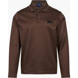 Paul & Shark Erkek Regular Fit Pamuklu Logo Etiketli Uzun Kollu Kahverengi Polo Yaka T-Shirt 16311728A-36D - 3XL