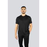 Paul & Shark Erkek Regular Fit Pamuklu Yuvarlak Yakalı Shark Logo Işlemeli Kısa Kollu Siyah-Gümüş T-Shirt 15311627-11D - 2XL