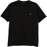 Paul & Shark Erkek Regular Fit Ribanalı Yakalı Metalik Logo Detaylı Pamuklu Kısa Kollu Siyah T-Shirt 99311005A-011 - 3XL