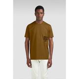 Paul & Shark Erkek Regular Fit Yuvarlak Yakalı %100 Pamuklu Logo Kabartmalı Kısa Kollu Kahverengi T-Shirt 15311634-171 - XL