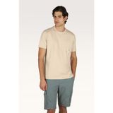 Paul & Shark Erkek Regular Fit Yuvarlak Yakalı Logo Işlemeli Pamuklu Kısa Kollu Bej T-Shirt 26411031-348 - 2XL