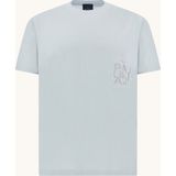Paul & Shark Erkek Regular Fit Yuvarlak Yakalı Logo Işlemeli Pamuklu Kısa Kollu Mavi T-Shirt 26411031-394