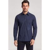 Paul & Shark Erkek Slim Fit Beli Logo Işlemeli Pamuklu Uzun Kollu Lacivert Gömlek 26413812-013 - 42