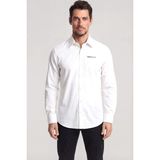 Paul & Shark Erkek Slim Fit Logo Göğsünde ve Sırtında Logo Detaylı Uzun Kollu Beyaz Gömlek 26413802-010 - 39