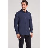 Paul & Shark Erkek Slim Fit Logo Göğsünde ve Sırtında Logo Detaylı Uzun Kollu Lacivert Gömlek 26413802-013 - 42