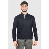 Paul & Shark Erkek Uzun Kollu Düğme Kapamalı Polo Yaka Lacivert Polo Yaka T-Shirt 14311744-050
