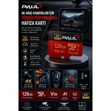 PAULLED PAUL 128GB Micro SD Hafıza Kartı 4K Ultra HD | V30 A1 U3 Yüksek Hızlı MicroSDXC