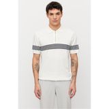 PAULMARK Erkek Çizgili Fermuarlı Triko T-shirt