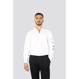 PAUL&SHARK Erkek %100 Pamuklu Normal Kesim Kolu Baskılı Uzun Kollu Beyaz Gömlek -010 25413538