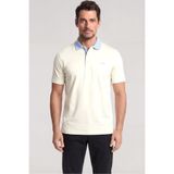 PAUL&SHARK Erkek Düğme Kapama Kısa Kol %100 Pamuk Beyaz Polo Yaka T-Shirt