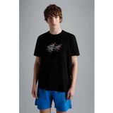 PAUL&SHARK Erkek Pamuklu Regular Fit Yuvarlak Yaka Siyah T-Shirt 24411041-011