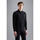 PAUL&SHARK Erkek Pamuklu Uzun Kollu Günlük Siyah Polo Yaka T-Shirt -011 14311717