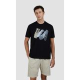 PAUL&SHARK Erkek Regular Fit Baskılı Yuvarlak Yaka Pamuklu Kısa Kollu Siyah T-Shirt -011 25411094