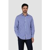 PAUL&SHARK Erkek Regular Fit Çizgi Desenli Uzun Kollu Mavi Gömlek -V91 25413032CF