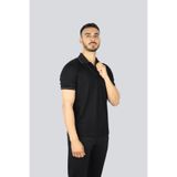 PAUL&SHARK Erkek Regular Fit İnce Pike Pamuklu Kısa Kollu Siyah Polo Yaka T-Shirt