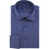 PAUL&SHARK Erkek Regular Fit Pamuklu Mikro Desenli Düğmeli Uzun Kollu Lacivert Gömlek -G09 25413204CF