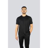PAUL&SHARK Erkek Regular Fit Pamuklu Yuvarlak Yakalı Shark Logo İşlemeli Kısa Kollu Siyah-Gümüş T-Shirt