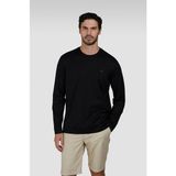 PAUL&SHARK Erkek Yuvarlak Yaka %100 Pamuklu Regular Fit Uzun Kollu Siyah T-Shirt -011 25411016