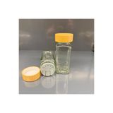 Pause Art Home 120 CC KARE BAHARAT KAVANOZU + BAMBU AHŞAP KAPAK + İÇ TIPA TAKIM - 6 ADET 120 ML KÖŞELİ PUL BİBER, KEKİK VS İÇİN DÜZENLEYİCİ CAM KAVANOZLARI