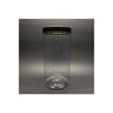 Pause Art Home 1500 CC SİLİNDİR SERT PLASTİK KAVANOZ - SİYAH KAPAKLI - 1500 ML ÜST KALİTE PET KAVANOZ
